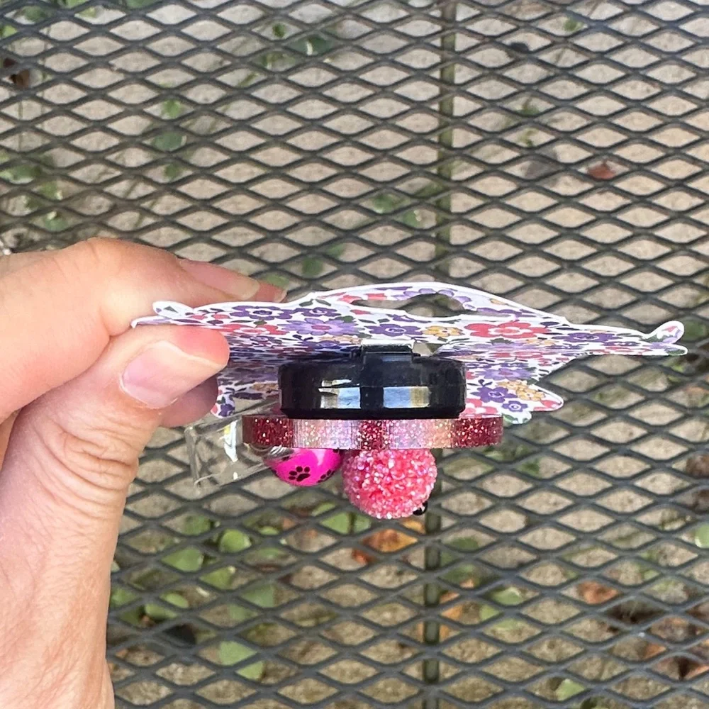 Red Glitter Heart ID Name Tag Badge